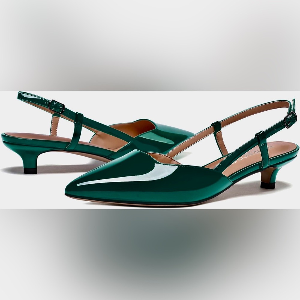 Elegant Green Slingback Heels